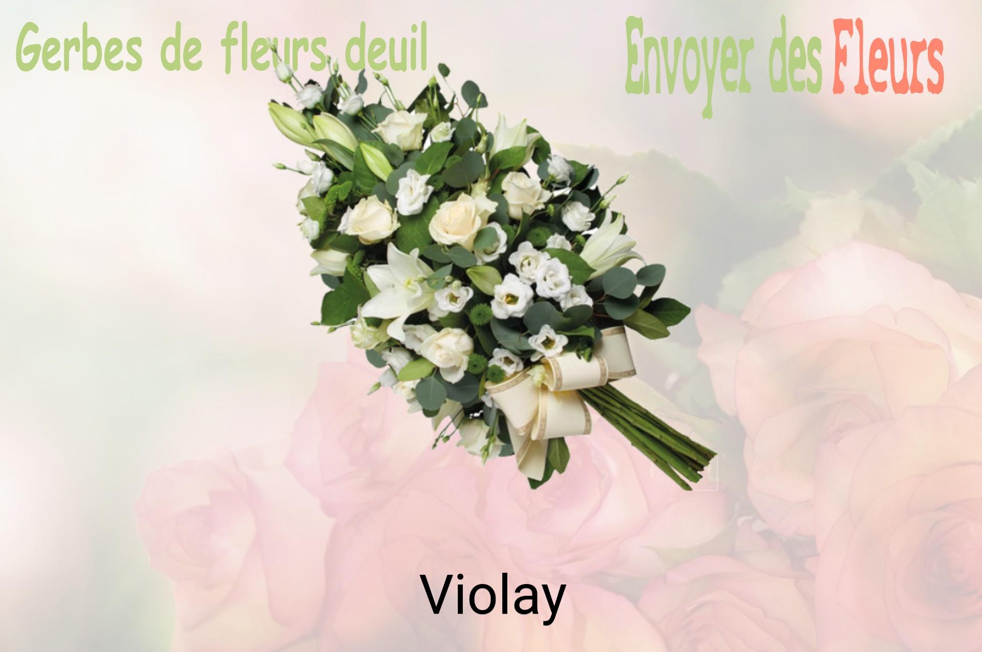 Gerbe de fleurs de deuil livrée à Violay